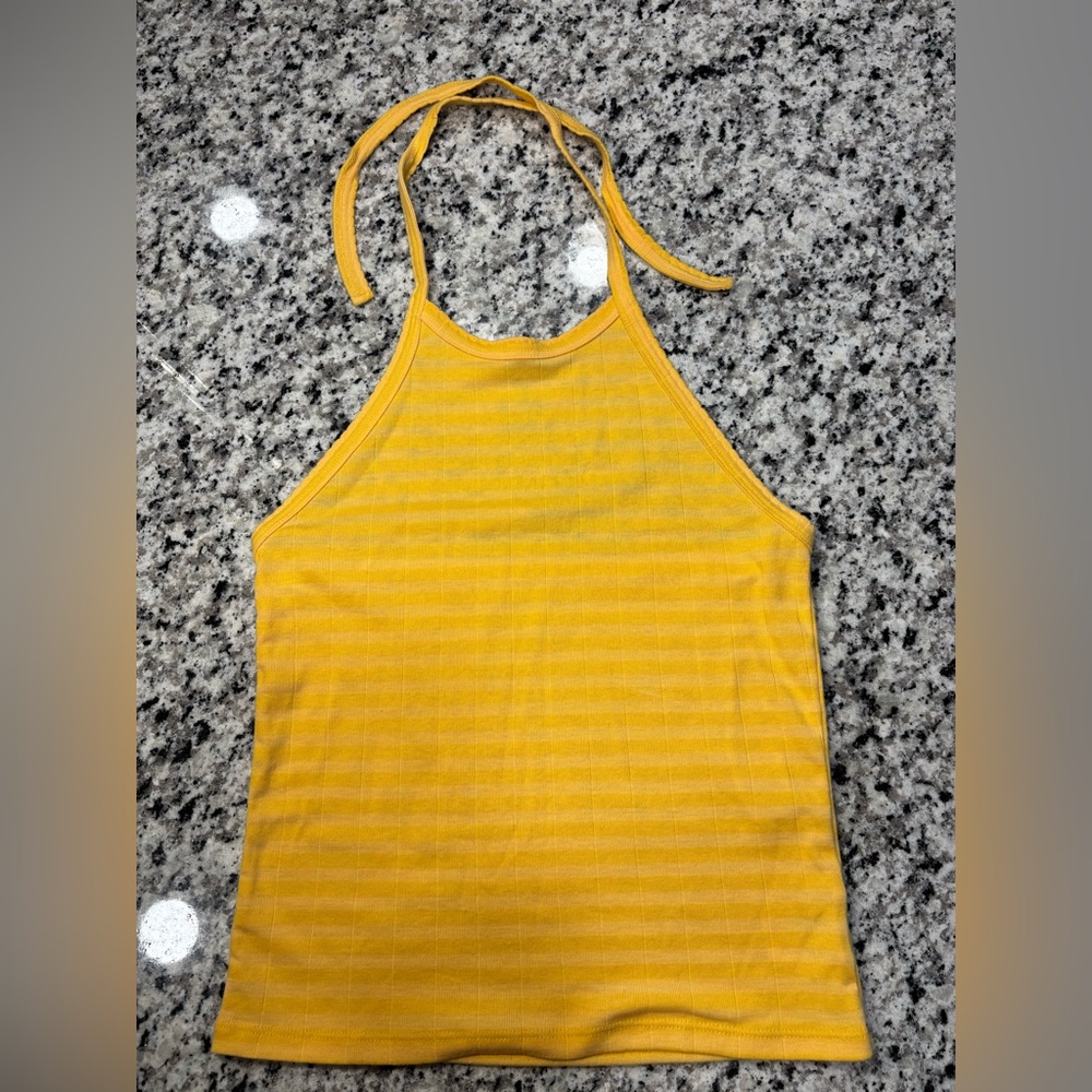 American Eagle Outfitters Yellow Striped Tank Top